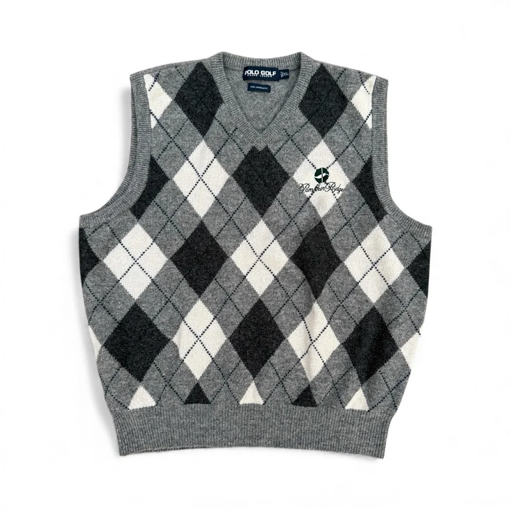 Polo Golf Ralph Lauren Pumpkin Ridge Lambswool Argyle Sweater Vest XL